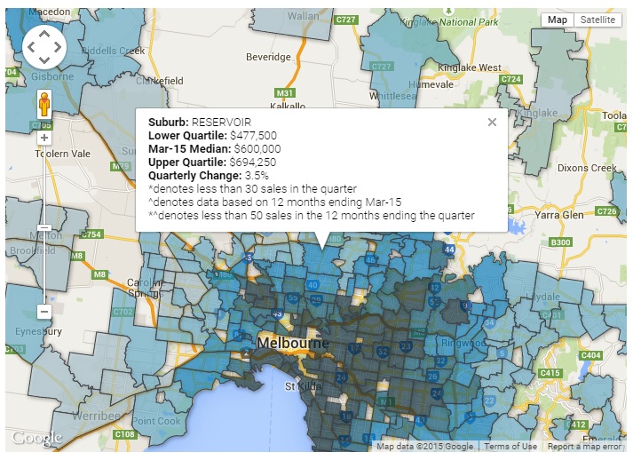 house price map melbourne